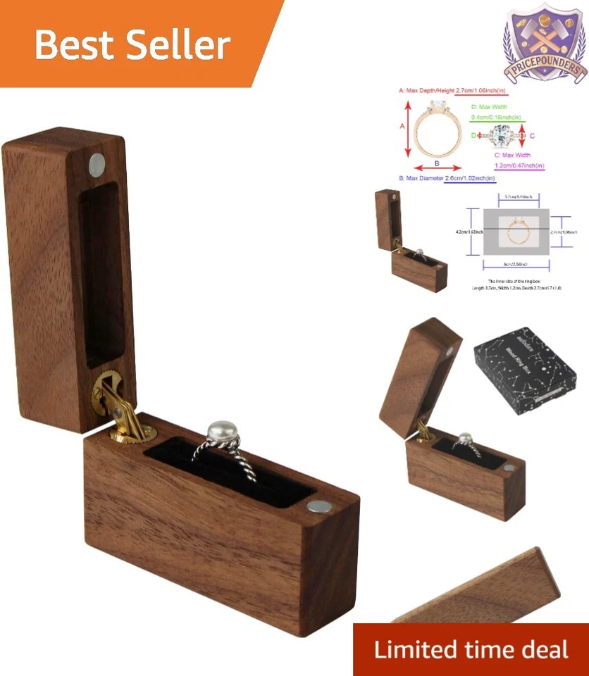 Wood Ring Box Portable Jewelry Box U01-THX