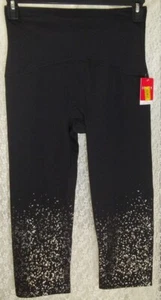 SPANX Sz XL Crop Leggings Compression Shaping Active Black w/Silver Confetti NWT - Picture 1 of 9