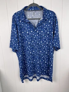 1764 Men’s Blue Performance Stretch Golf Polo BBQ Grilling Themed Size XL - Picture 1 of 7