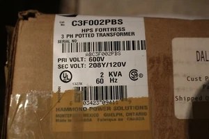 HPS FORTRESS C3F002PBS HAMMOND POWER 2KVA 3 PH POTTED TRANSFORMER - Bild 1 von 5