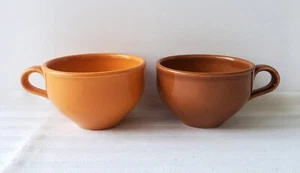 Pair of Russel Wright Iroquois Coffee Mugs – Canteloupe and Apricot Brown - Picture 1 of 4