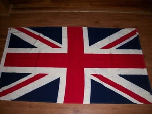 Vintage United Kingdom Cotton Union Jack Flag~3' x 5' - Picture 1 of 7