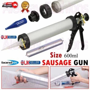 600ml Pointing Grouting Sausage Sealant Foil Mastic Combi Caulking Gun - Silver - Picture 1 of 9