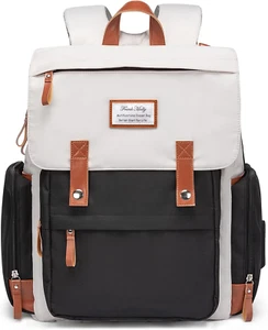 Diaper Bag Backpack Large Multifunction Travel Baby Bag for Mom Dad Black White - Picture 1 of 7