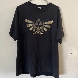 Camicia Zelda VINTAGE Uomo Tg XL Nera Leggenda Ocarina del Tempo Videogiochi Y2K - Foto 1 di 8