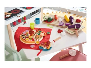 Wooden Food Play Set Pizza Play Set Cake Fruit Play Toy Food Cutting Set Kids - Imagen 1 de 12