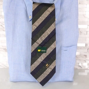 Golden Bear Jack Nicklaus Neck Tie Mens Blue Green Striped Paisley Silk Suit NWT - Picture 1 of 9