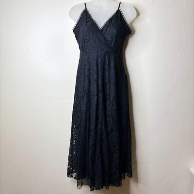 Everly Dress Size Small Black Mini Lace Sheer Midi Overlay Whimsigoth Dark Fairy - Image 1 of 4