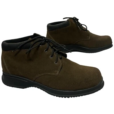 Lands End Mujer Botín Cordones Senderismo Exterior Gamuza Marrón 10B Exterior Foto 1 de 4