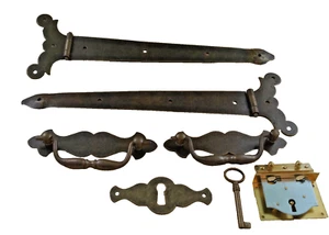 Truhenbeschläge, Oberfläche Messing-Antik, 6 teilig - Picture 1 of 4