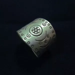 Anello Etnico Argento Fine Sterling Massiccio Argento Stili Karen Incisione 56032 - Foto 1 di 5