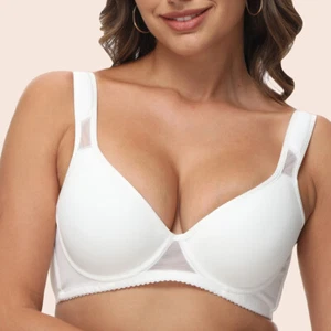UK SIZE T-Shirt Balcony Bra Moulded Padded Smooth Balconette Bras 34-40 B C D - Picture 1 of 18