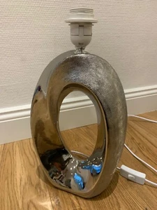 Tischleuchte Tischlampe Lampenfuss Keramik chrom (ohne Lampenschirm) Fassung E27 - Bild 1 von 8