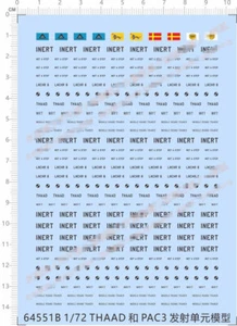 1/72 US Terminal High Altitude Area Defense THAAD PAC-3 PAC3 Model Water Decal - Picture 1 of 1