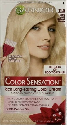 1 GARNIER COLOR SENSACIÓN COLOR CABELLO 11.0 X-LT RUBIO NATURAL ENVÍO GRATUITO EE. UU. Foto 1 de 4