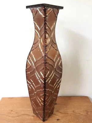 Florero de mesa de metal de 17" estilo árabe marroquí Hollywood Regency Foto 1 de 4