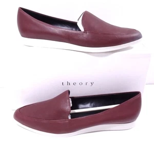 Theory Damen Leder spitze flache Halbschuhe 38,5 neu im Karton 498 burgunderrot weiß - Bild 1 von 10
