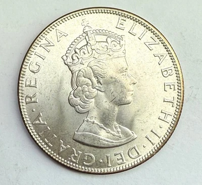 Moneda de plata Bermudas 1964 1 corona .500 km14   Foto 1 de 3