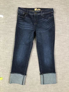 KUT from the Kloth Jeans Womens 10 Blue Dark Wash Capri Cuffed Stretch KP0869MA1 - Picture 1 of 12