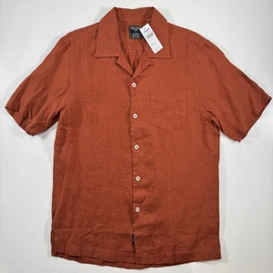 TODD SNYDER x Baird McNutt S/S 100% Linen Camp Collar Shirt Mens Small Clay NWT - Picture 1 of 17