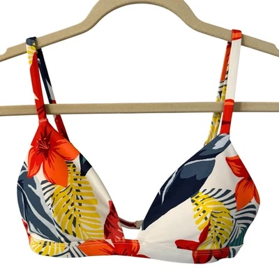 Купальник Hollister, бикини с цветочным принтом, оранжевый, белый, размер M - Изображение 1 из 4