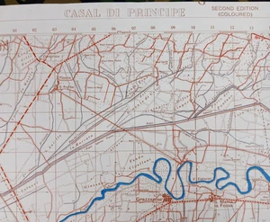 WW2 British map "CASAL DI PRINCIPE" + CANCELLO (CROSSING OF THE VOLTURNO RIVER) - Picture 1 of 12
