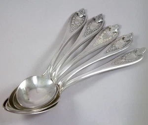 Rogers Bros XS Triple Silverplate Old Colony Serving/Tablespoons Lot of 5 Mono - Picture 1 of 13