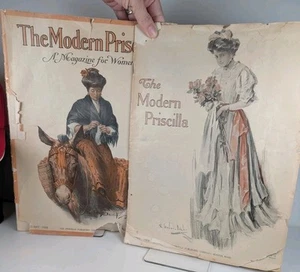1909 Lady's Magazines & Modern Priscilla Lot Of 2 Antique Books W/Pictures - Picture 1 of 10