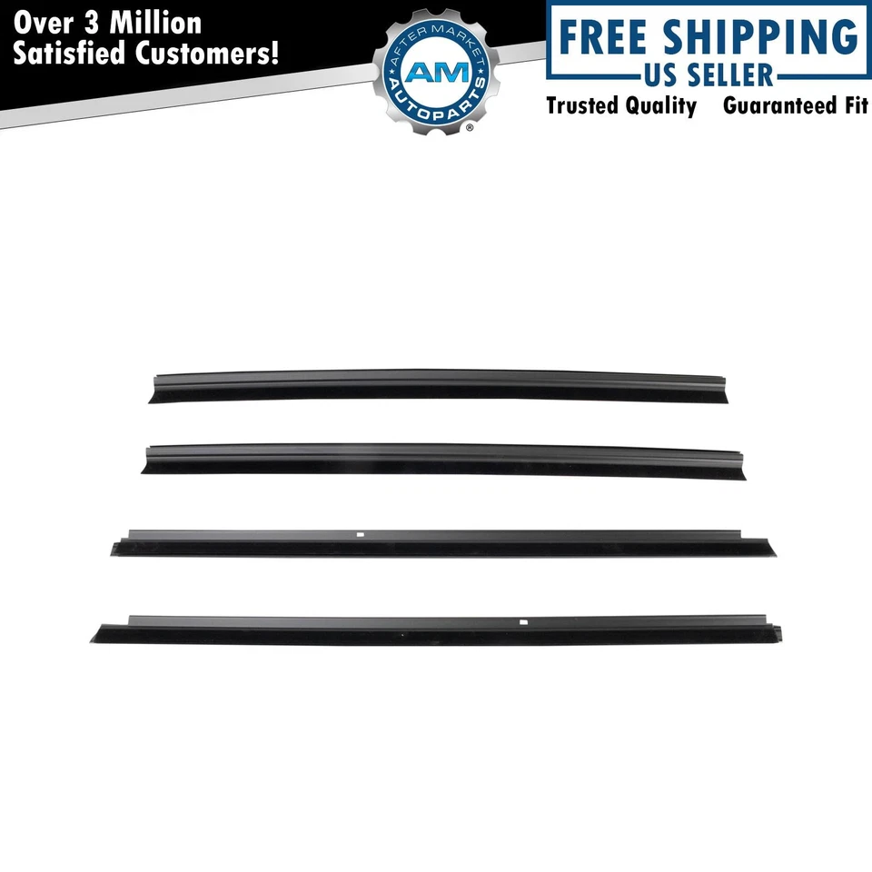 Juego de 4 molduras de cinturón delantero interior y exterior laterales derecho derecho derecho para Jeep Wrangler 07-18 Foto 1 de 4