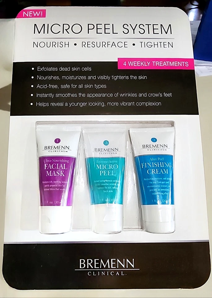 Bremenn Clinical Micro Peel System, 3 Peças, 4 Tratamentos Semanais NOVO LACRADO - Imagem 1 de 4