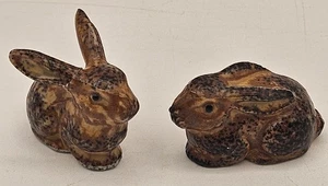 Pair Vtg Otagiri Small Ceramic Bunny Rabbit Figurines (ONE DAMAGED) - Picture 1 of 12