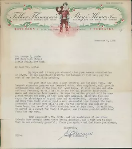 Vater Edward J. Flanagan signiert 8x9,25 getippter Antwortbrief JSA authentifiziert - Bild 1 von 3
