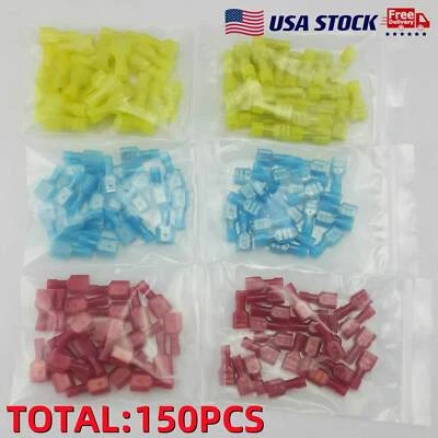 150PCS Male Female Insulated Wire Terminals Spade Crimp Connectors 10-22 Gauge - Image 1 of 3