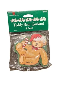New Sealed American Greetings Teddy Bear Garland Cardboard 6 Feet Christmas Kids - Picture 1 of 7