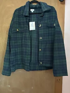 womens 2XL jacket Plaid Berlin LuLaRoe button up comfort NWT - Picture 1 of 3