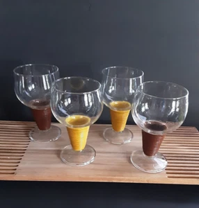 Mid Century - MCM - Bicchieri avvolti in rattan - Calici Tiki Boho - Set di 4 - Foto 1 di 7
