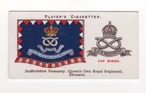 Players Drum Banners & Cap Badges 1924 #27 Staffordshire Yeomanry Hussars