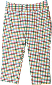 Anthropologie Women's Plaid Maeve Grace Gingham Capri Pants Size 14 - Picture 1 of 9