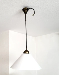 Hängelampe Lampe Deckenlampe Messing Glas Durchmesser 35 cm - Bild 1 von 7