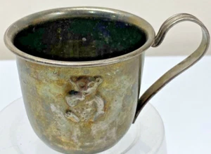 E.P Latón de colección latón oso de peluche bebé taza para sorber (sin tapa) hecha en Hong Kong - Imagen 1 de 10