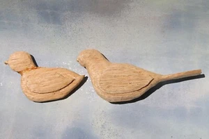 Pájaros de pato y robin de madera de balsa tallados a mano, ¡juego de 2 ENVÍO GRATUITO! - Imagen 1 de 9