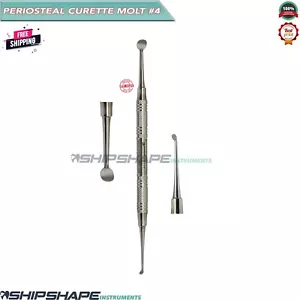 2/4 Molt Curette # 4, Calculus, Plaque, Cyst, Socket Remover Dental Instruments - Picture 1 of 9