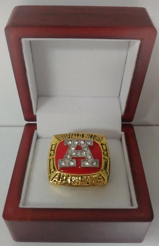 Jim Kelly - 1991 Buffalo Bills AFC Championship Ring With Wooden Display Box Cover