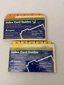 Avery Aigner Index Card Guides A-Z Set & 1-31 Set Rip Proof Tabs Sealed Vintage - Picture 1 of 6