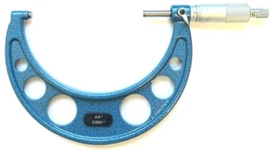 4-5" MICROMETER W/ 0.0001" GRADUATION - CARBIDE TIPPED FACE - Picture 1 of 10