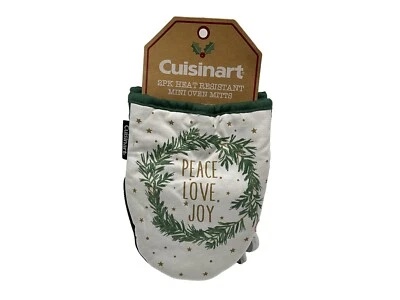 Pack de 2 mini guantes de silicona para horno CUISINART - diseño de corona de Navidad - NUEVO Foto 1 de 4
