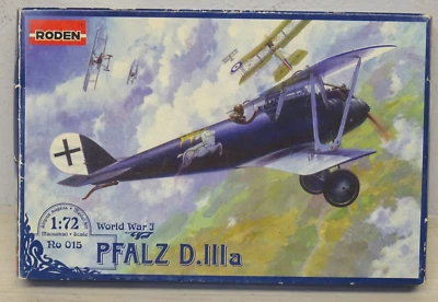 Pfalz D.IIIa Aereo Caccia biplano Prima Guerra Mondiale 1/72 model Kit Roden - Immagine 1 di 4
