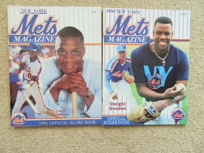 1990 New York Mets Magazine Official Score Book 2 Books Gooden & Strawberry - Image 1 of 4