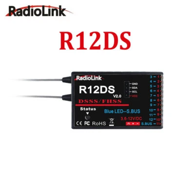 Radiolink 2.4GHz R12DS 12 Channels RC Radio Receiver Support SBUS/PWM DSSS&FHSS - Image 1 of 4