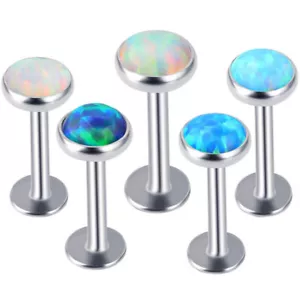 Opal-Lippensteg-Labret-Ring Mit Innengewinde Für Ohr-Tragus-Knorpel-Piercing~ > - Bild 1 von 19